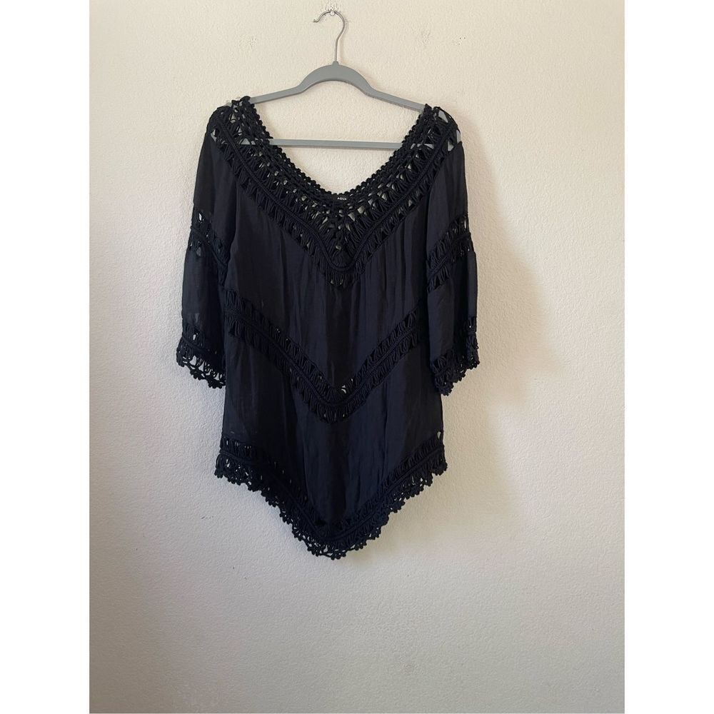 Aqua crochet boho blouse size xsmall